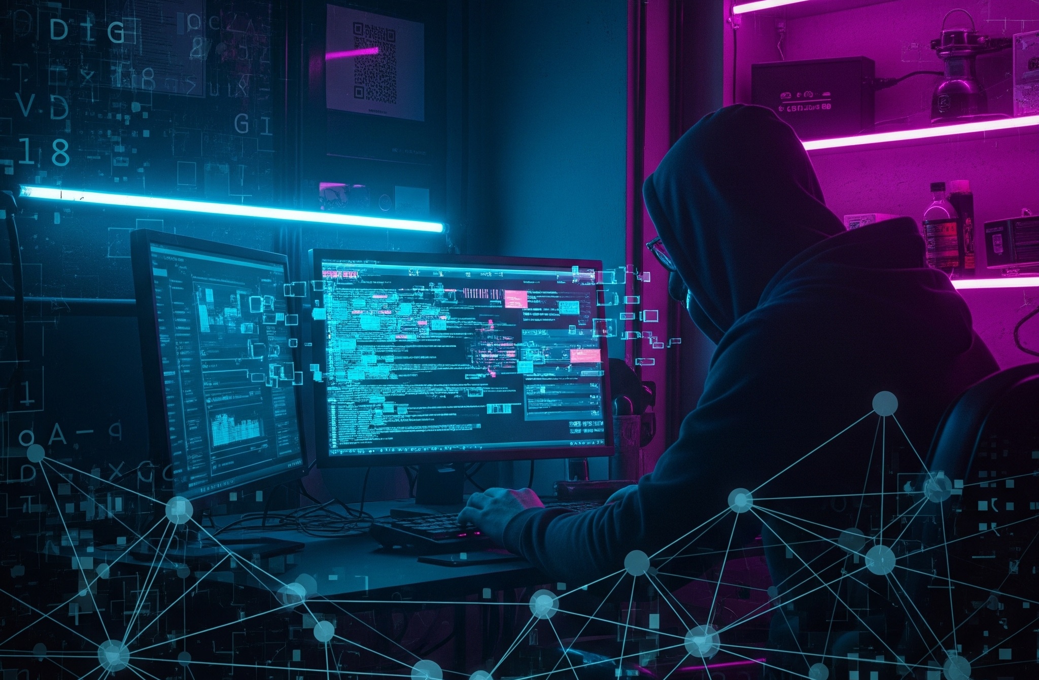 Dark Web Monitoring - a typical 'hacker' image
