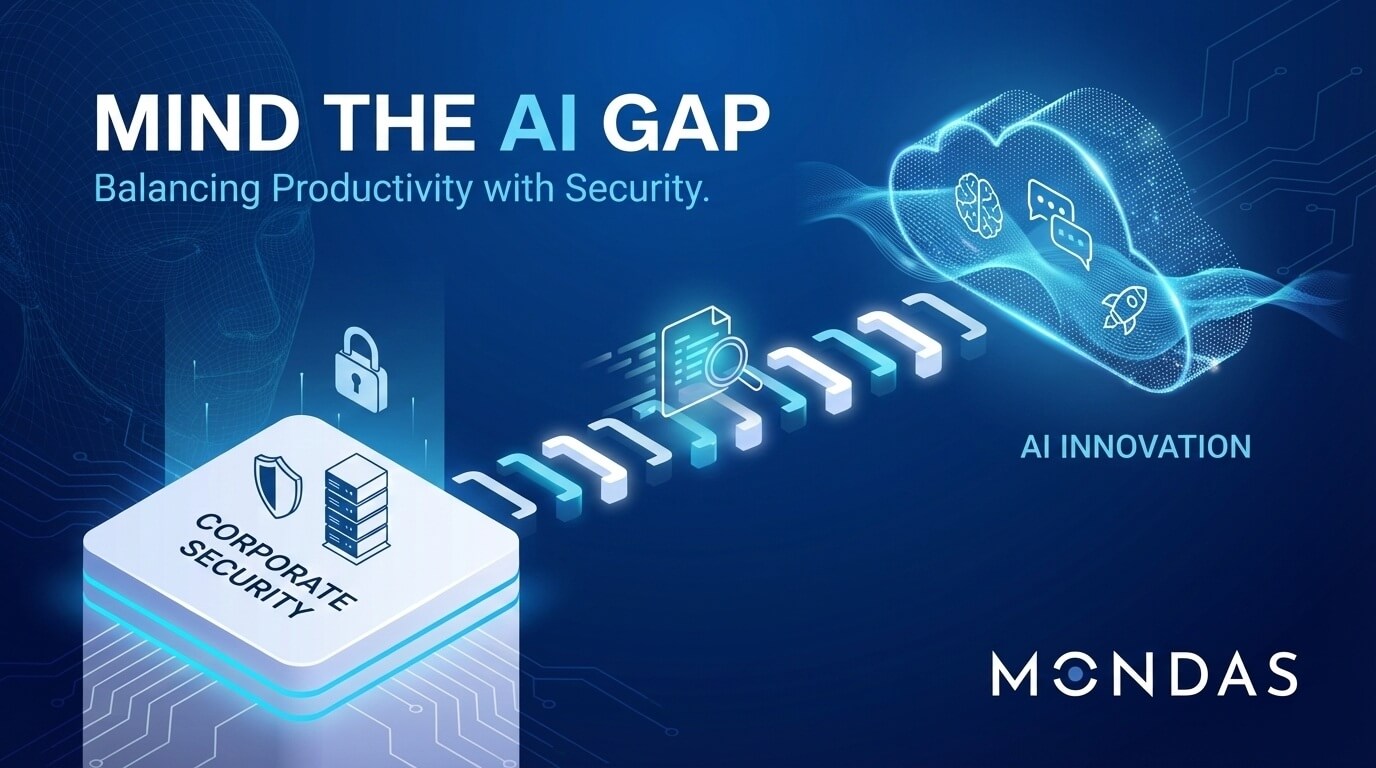 MIND THE AI GAP - Balancing Productivity with Security CORPORATE SECURITY > AI INNOVATION from MONDAS